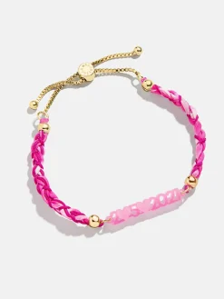 Acrylic Kids' Custom Nameplate Bracelet - Translucent Pink