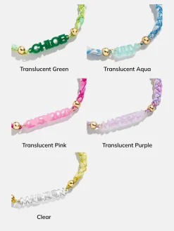 Acrylic Kids' Custom Nameplate Bracelet - Translucent Pink