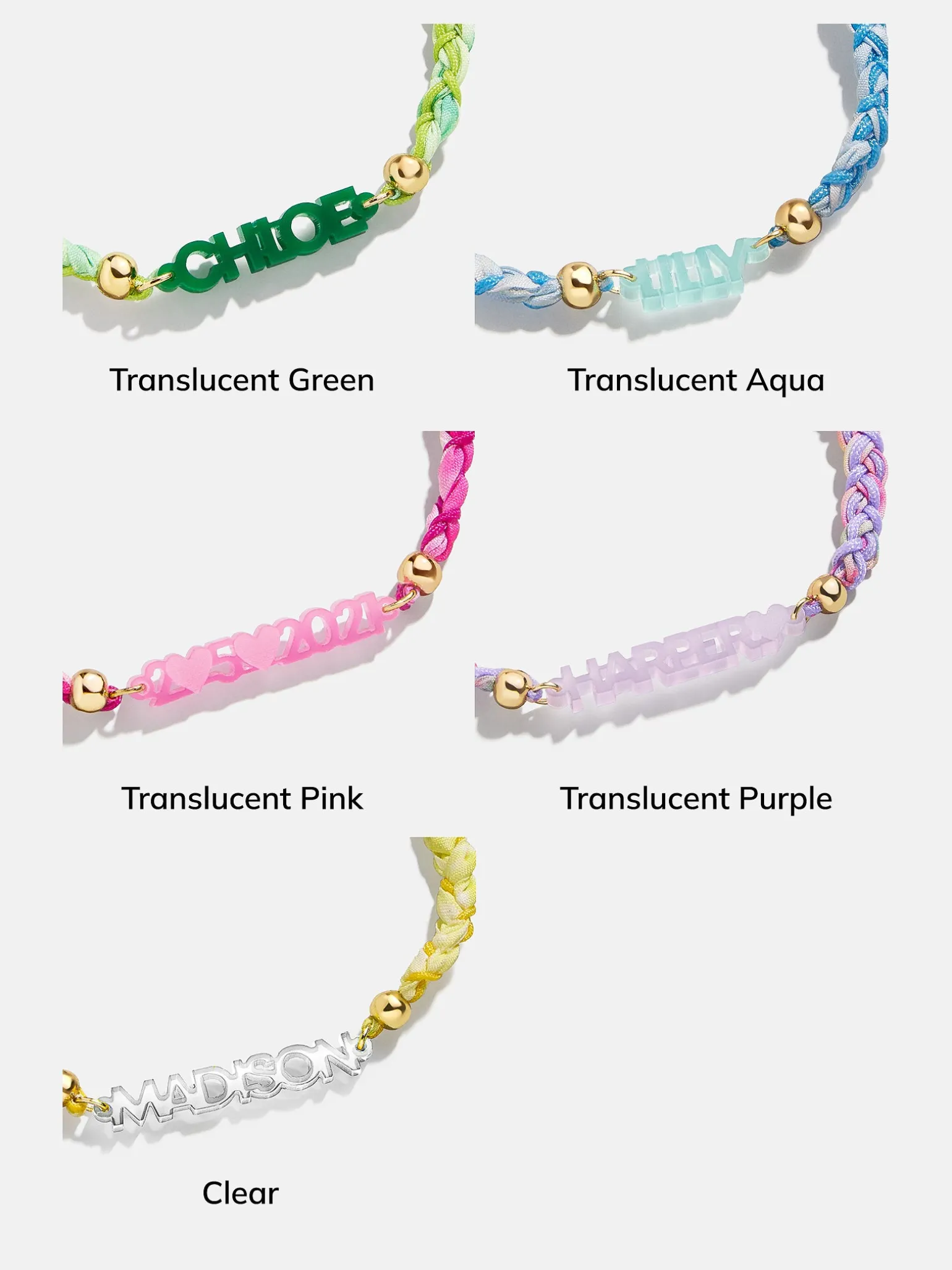 Acrylic Kids' Custom Nameplate Bracelet - Clear