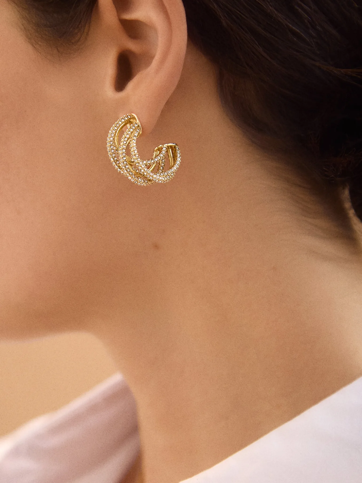 Addison Earrings - Gold/Pavé