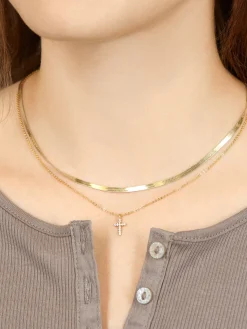 Agape 18K Gold Vermeil Necklace - Gold/Pavé