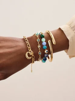 Aisha Evil Eye Bracelet - Gold/Blue