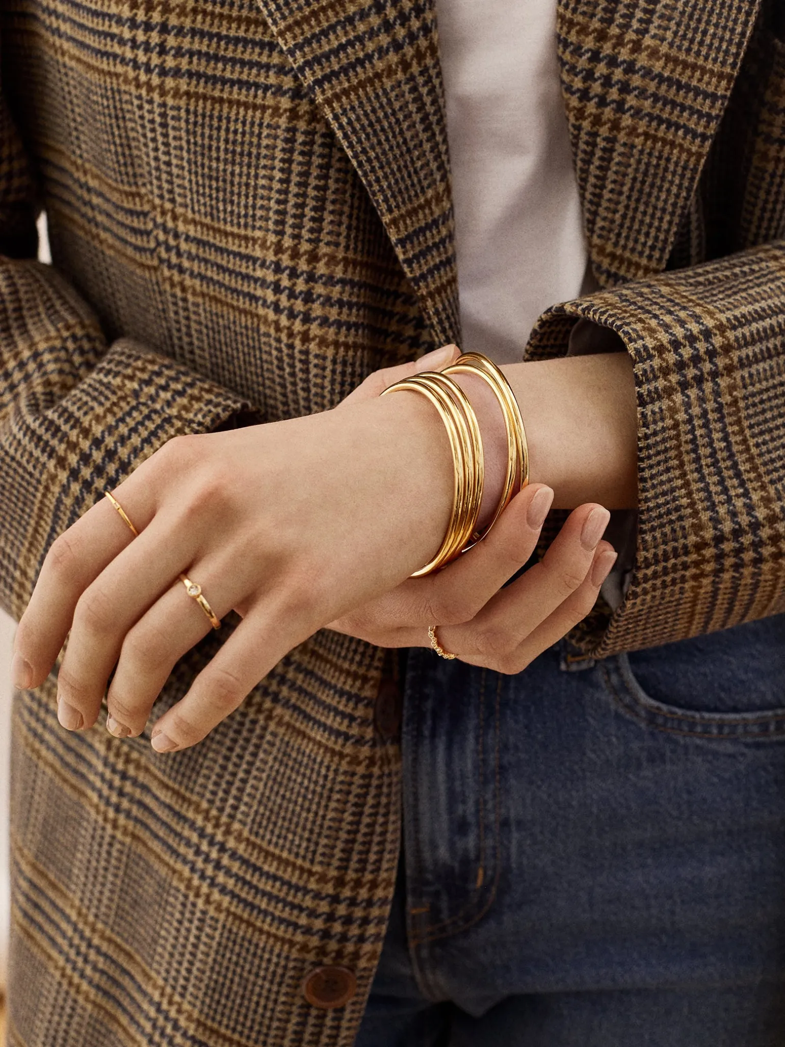 Alexia Bangle Bracelet Set - Gold