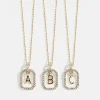 Alicia Initial Necklace - Gold/Pavé