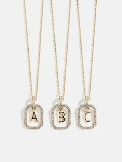 Alicia Initial Necklace - Gold/Pavé
