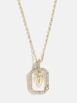 Alicia Initial Necklace - Gold/Pavé