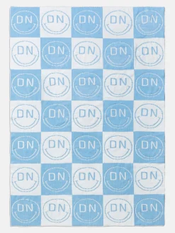All Smiles Custom Blanket - Light Blue/White