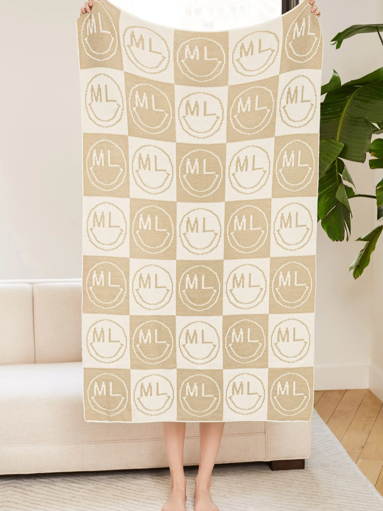 All Smiles Custom Blanket - Natural/Beige