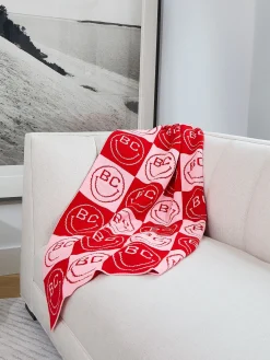 All Smiles Custom Blanket - Pink/Red