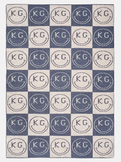 All Smiles Custom Blanket - Denim Blue/Stone