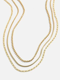 Anita Waterproof Necklace Set - Gold/Pavé