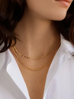 Anita Waterproof Necklace Set - Gold/Pavé