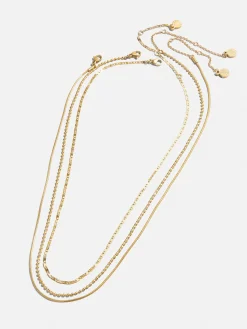 Anita Waterproof Necklace Set - Gold/Pavé