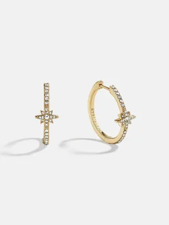 Astra Celestial Hoop Earrings - Gold/Pavé