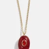 Aura Semi-Precious Pendant Necklace - Red