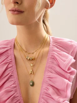 Aura Semi-Precious Pendant Necklace - Orange