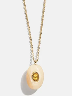 Aura Semi-Precious Pendant Necklace - Yellow