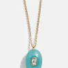 Aura Semi-Precious Pendant Necklace - Light Blue