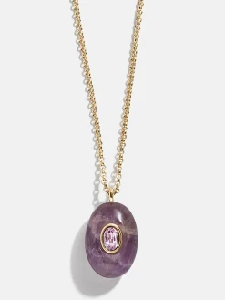 Aura Semi-Precious Pendant Necklace - Purple