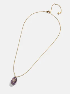 Aura Semi-Precious Pendant Necklace - Purple