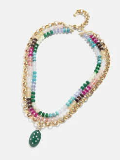 Aurora Semi-Precious Layered Necklace - Gold/Multi