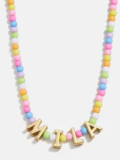 Bead Mine Kids' Custom Name Necklace - Light Multi