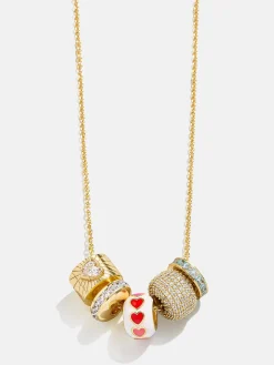 Beaded Custom Charm Necklace - Gold