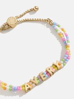 Beaded Kids' Custom Nameplate Bracelet - Light Multi