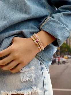Beaded Kids' Custom Nameplate Bracelet - Light Multi