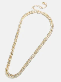 Becca Layered Tennis Necklace - Gold/Pavé