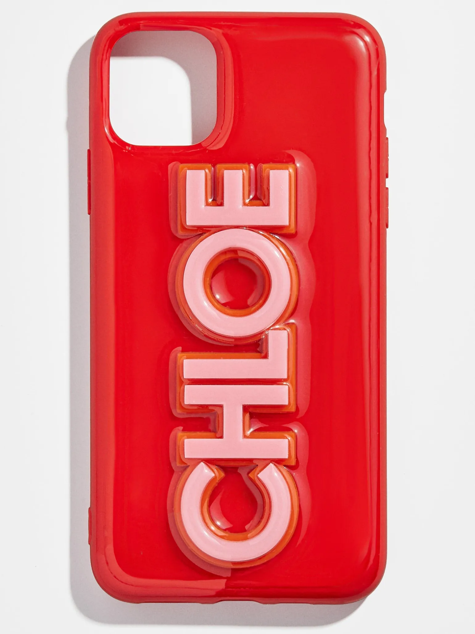Block Font Custom iPhone Case - Bright Red/Pink