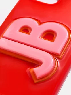 Block Font Custom iPhone Case - Bright Red/Pink