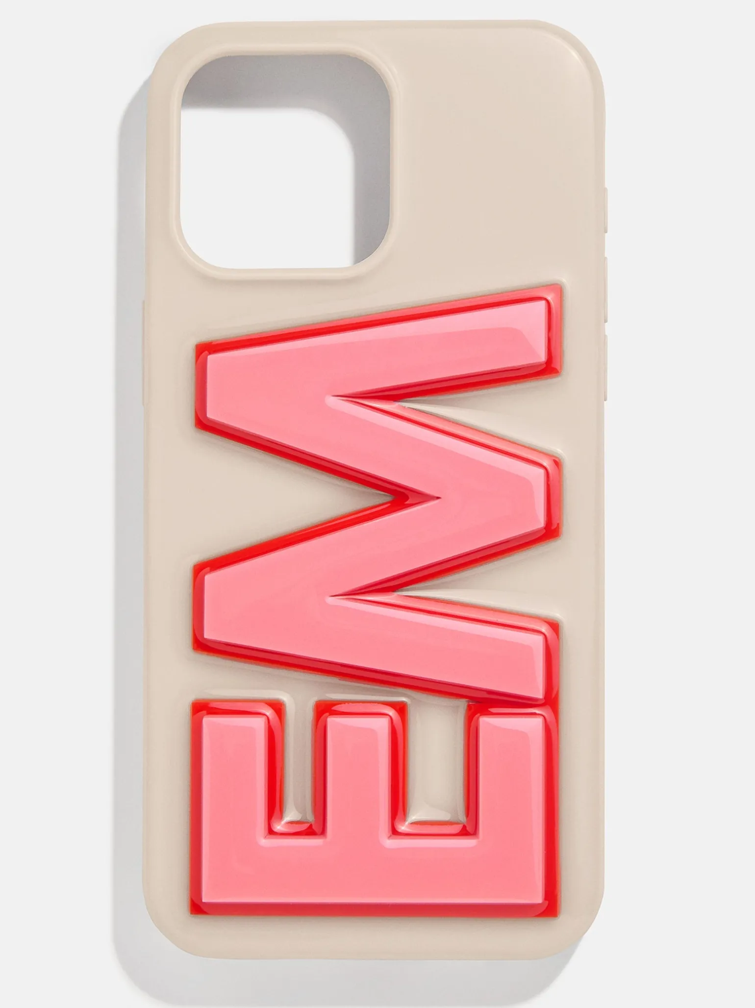 Block Font Custom iPhone Case - Beige/Pink