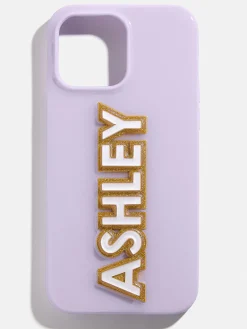 Block Font Custom iPhone Case - Lavender/White