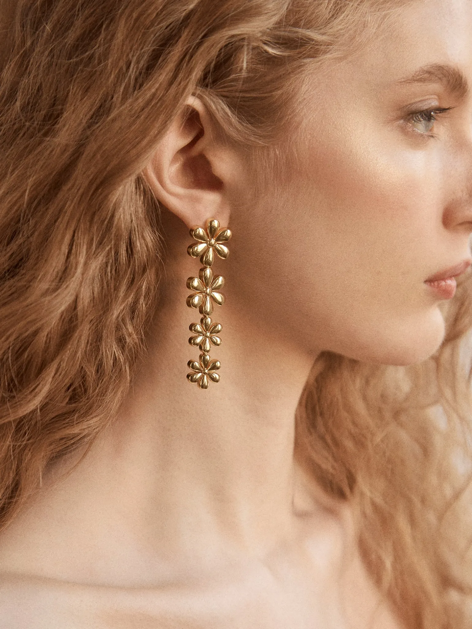 Blossom Statement Earrings - Gold