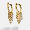 Bobbie 18K Gold Vermeil Earrings - Gold/Pavé