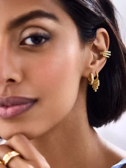 Bobbie 18K Gold Vermeil Earrings - Gold/Pavé