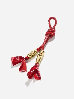 Braided Bandana Bag Charm - Red