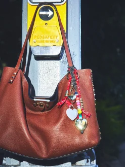Braided Bandana Bag Charm - Red