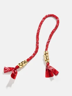 Braided Bandana Bag Charm - Red