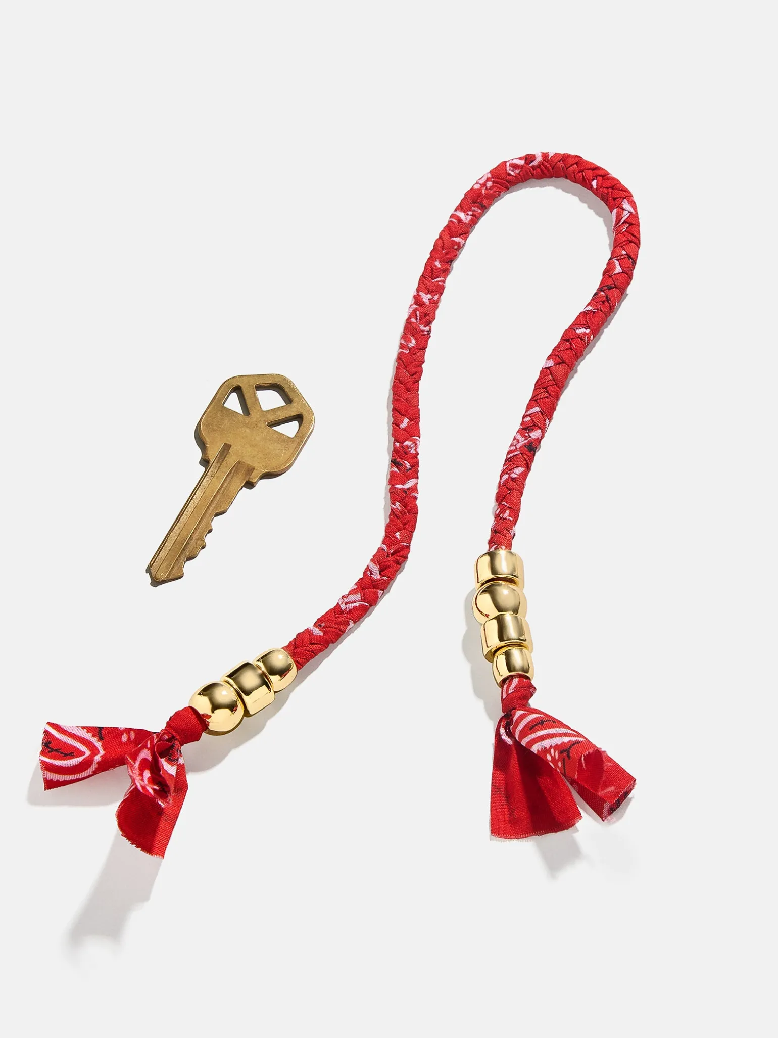 Braided Bandana Bag Charm - Red