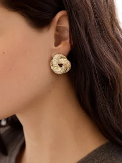 Brianna Earrings - Gold/Pavé