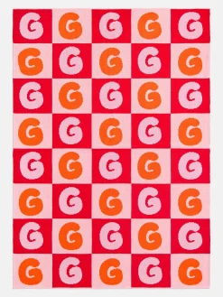 Bubble On Repeat Custom Blanket - Bright Orange/Light Pink