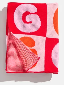 Bubble On Repeat Custom Blanket - Bright Orange/Light Pink