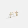 Christina 18K Gold Vermeil Earrings - Pavé Cross