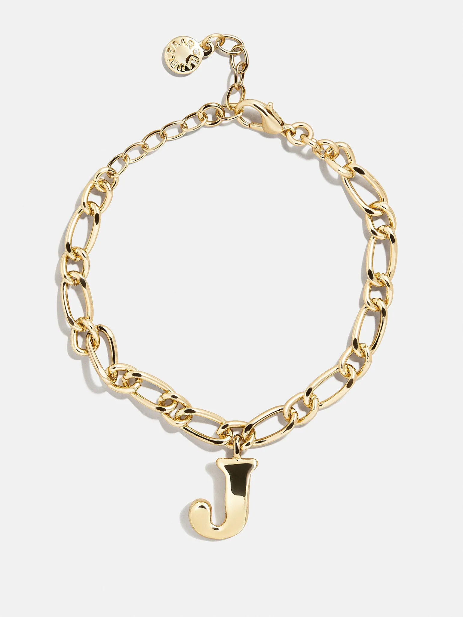Chunky Charm Initial Bracelet - Gold