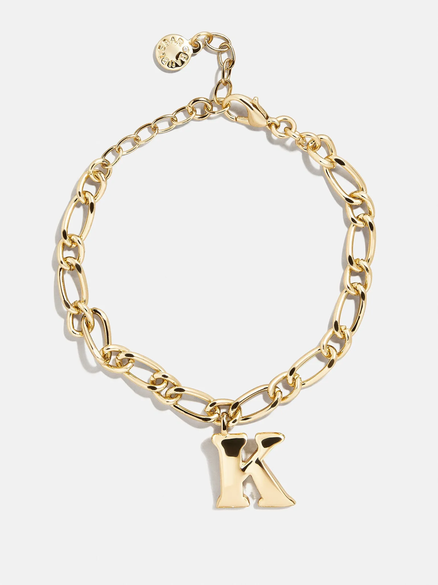 Chunky Charm Initial Bracelet - Gold