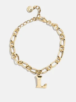 Chunky Charm Initial Bracelet - Gold