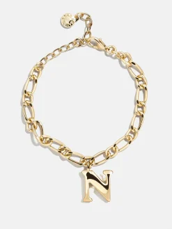 Chunky Charm Initial Bracelet - Gold