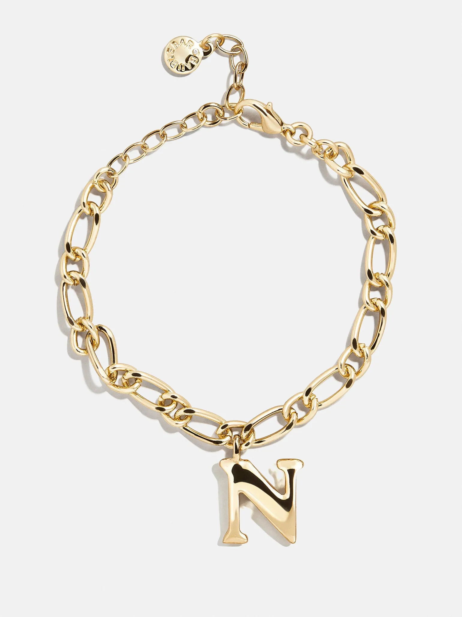 Chunky Charm Initial Bracelet - Gold